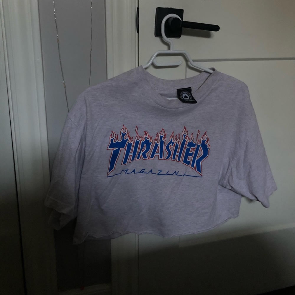 Gray Thrasher Cropped Top